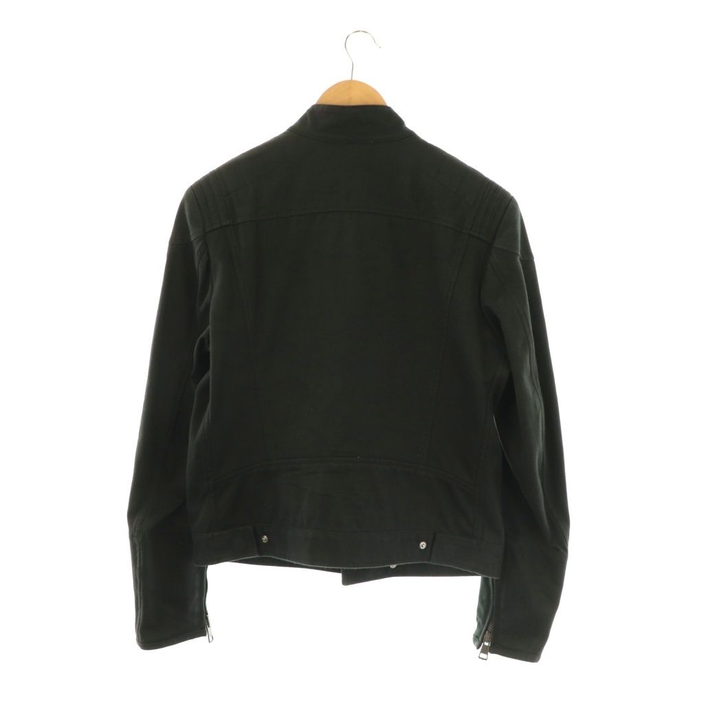 グッチ GUCCI シングル コットン ライダースジャケット 48 ブラック DF OS