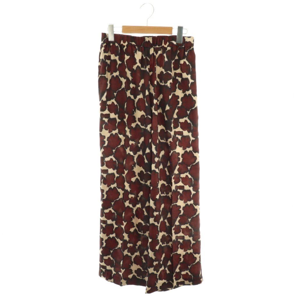 ミューズ ドゥーズィエム クラス MUSE de Deuxieme Classe 25SS Rita twill パンツ ワイド 総柄 36 ブラウン HK OS