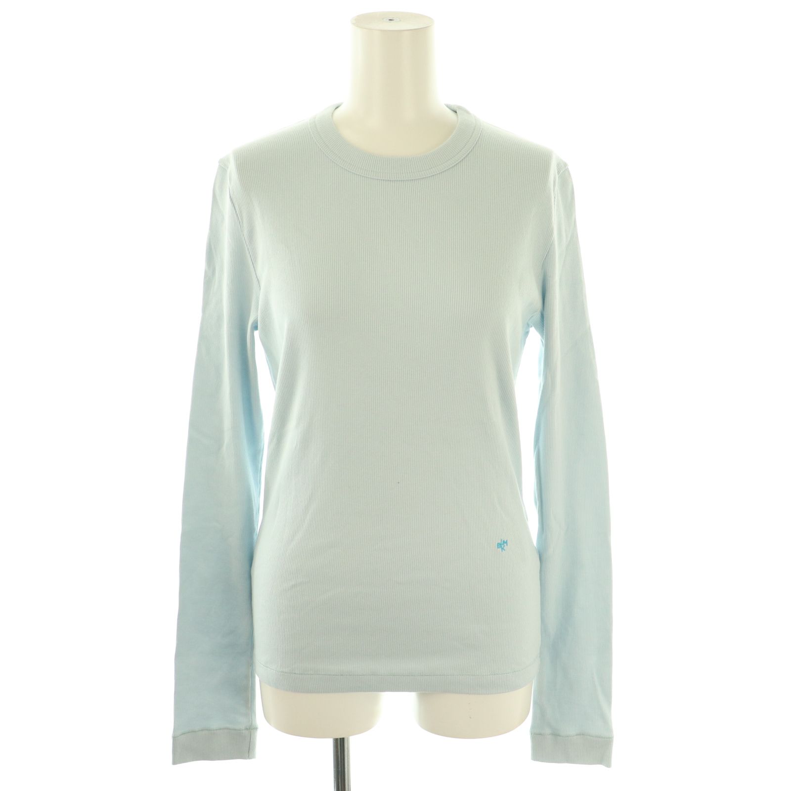 ブラミンク BLAMINK コットンストレッチリブロングスリーブ カットソー 長袖 38 ライトブルー HK OS