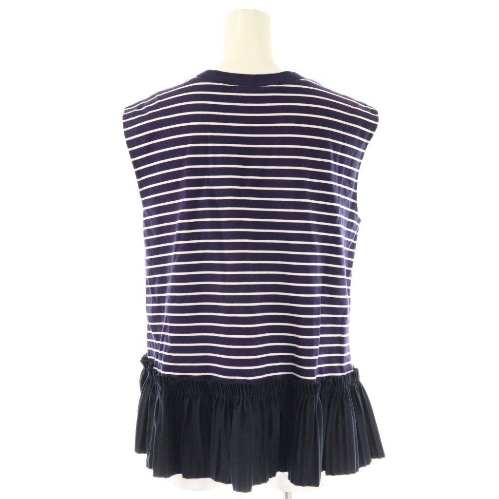 アディアム ADEAM 24年 マレボーダーTシャツ カットソー ノースリーブ S ネイビー 44720 HK OS