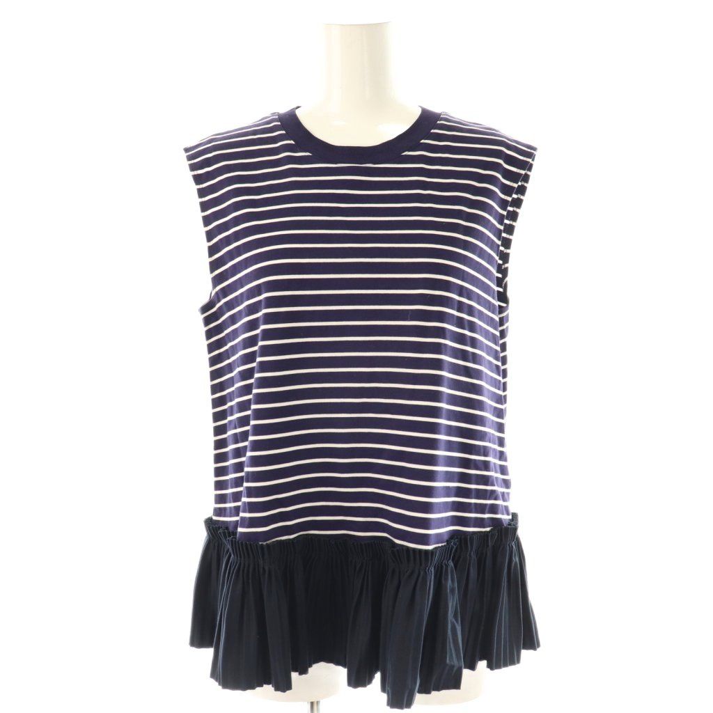 アディアム ADEAM 24年 マレボーダーTシャツ カットソー ノースリーブ S ネイビー 44720 HK OS