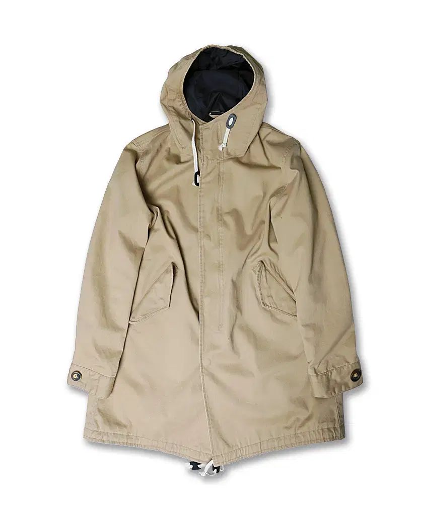 ナノ・ユニバース Nano Universe ベージュ コットン フィッシュテールパーカー ロング ジャケット