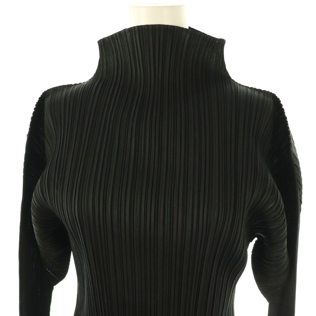  プリーツプリーズ PLEATS PLEASE ハイネック 長袖 カットソー プリーツ 3 ブラック HK OS 長袖 Tシャツ カットソー