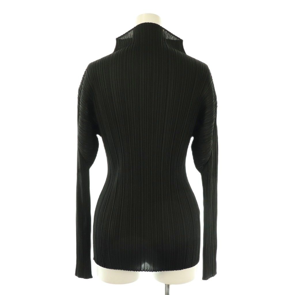 プリーツプリーズ PLEATS PLEASE ハイネック 長袖 カットソー プリーツ 3 ブラック HK OS