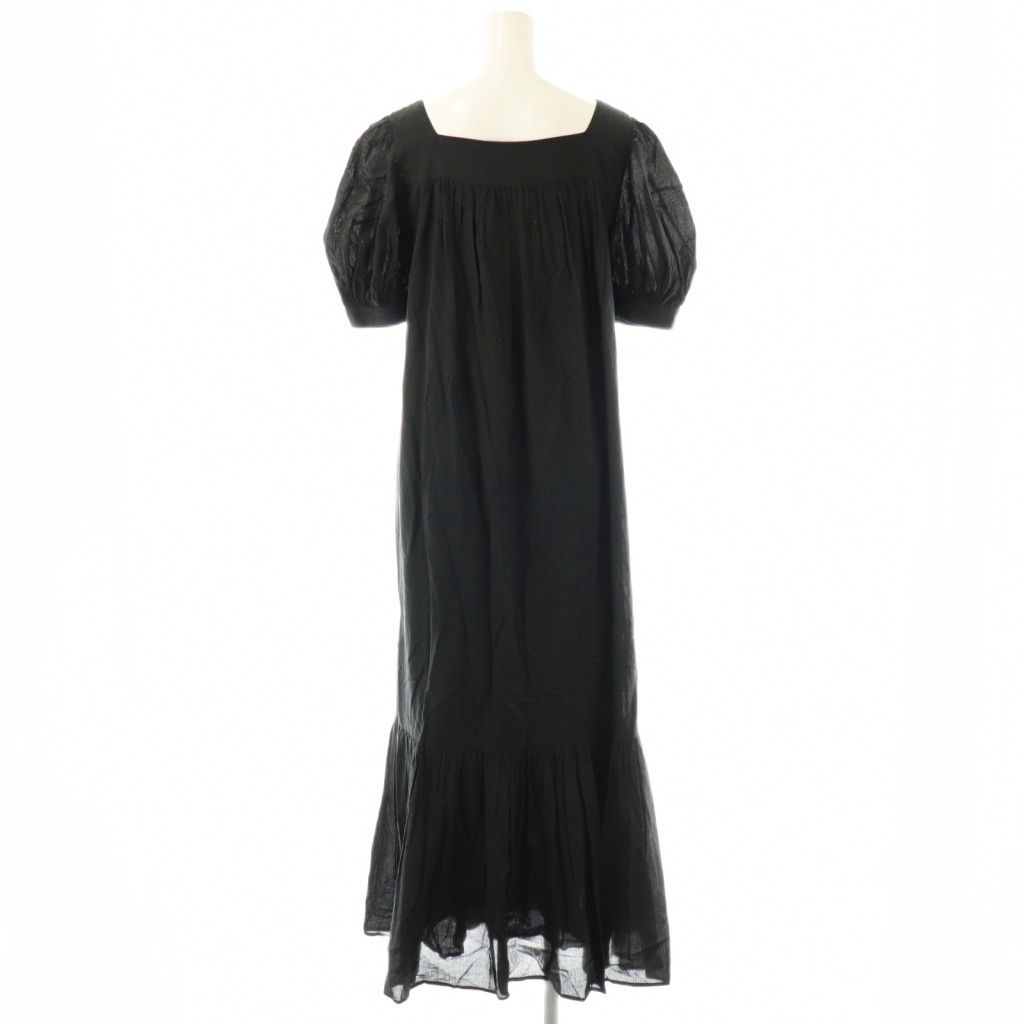 マリハ MARIHA デイドリームのドレス ワンピース ロング 五分袖 36 ブラック DO OS