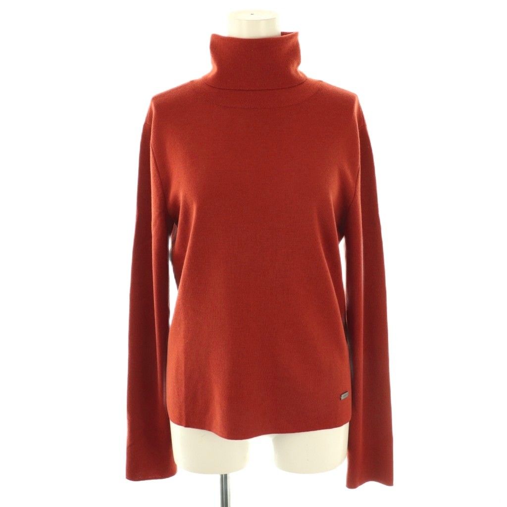 フォクシー FOXEY Grace Turtle タートルニット カットソー 長袖 ウール 42 オレンジブラウン 39116 DO OS