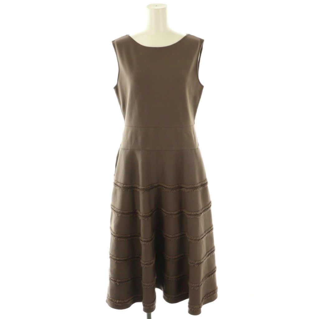 フォクシー FOXEY リズムニットドレス ワンピース ノースリーブ 40 モカ 42974 DO OS