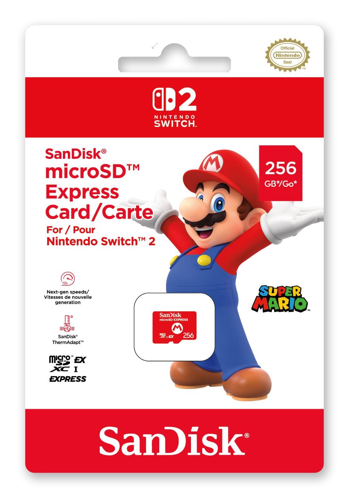 新生活応援 任天堂ライセンス商品 SanDisk microSD Express Card 256GB for Nintendo Switch 2 サンディスク マイクロSDエクスプレスカード 256GB