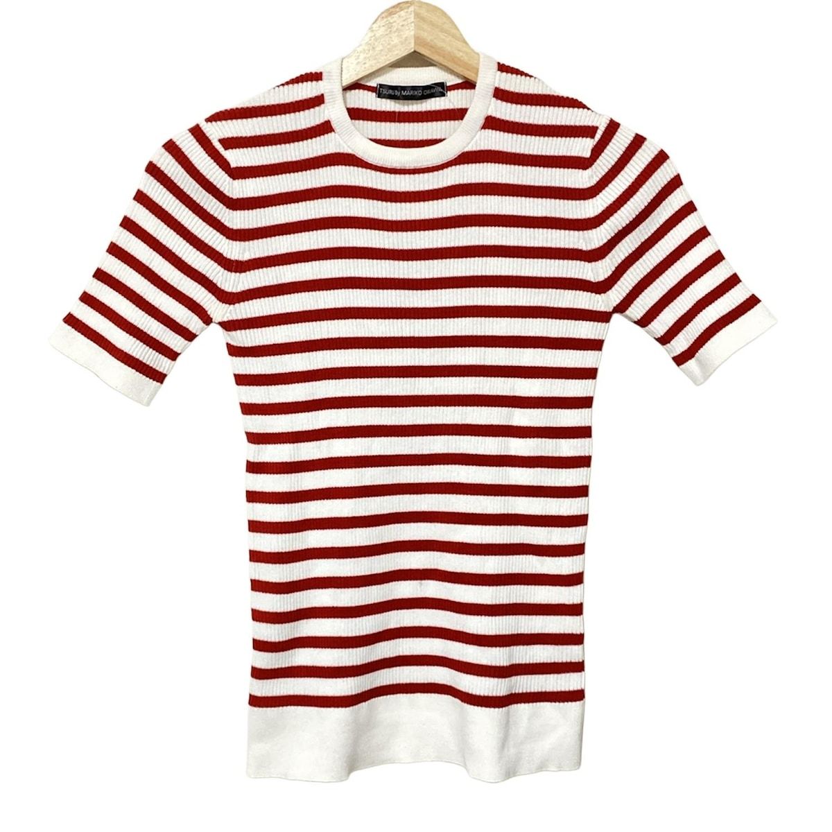TSURU BY MARIKO OIKAWA ツルバイマリコオイカワ 半袖カットソー サイズF レディース - 白×レッド ボーダー