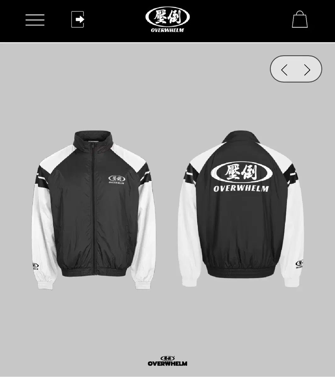 圧倒 WIND AND WISH ウィンドブレーカー ブラック ホワイト M