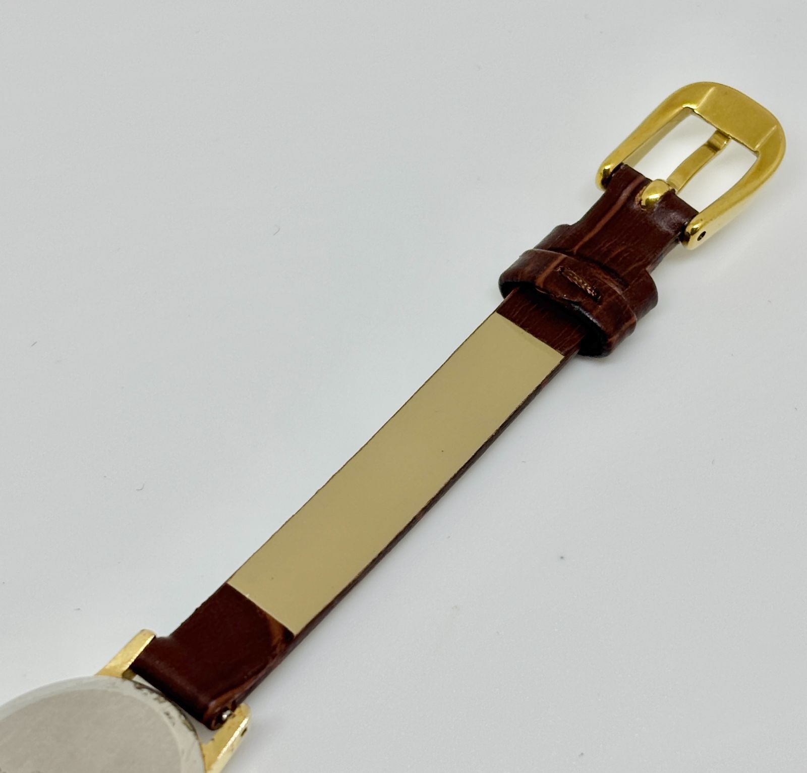 ブラウンレザーベルト｜ティアドロップ型｜レディース｜クォーツ腕時計｜ 電池交換済｜アンティーク調｜W25-0136