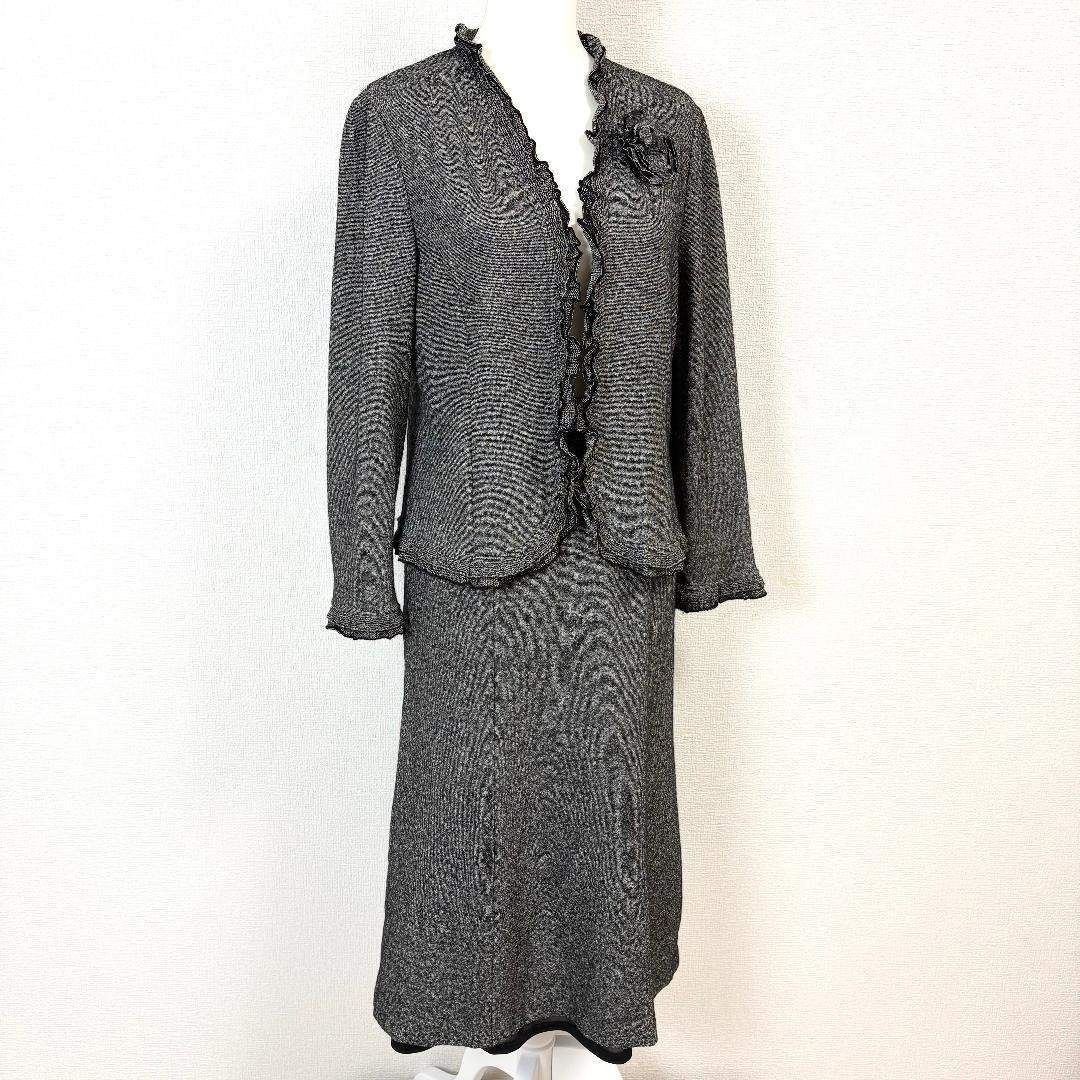 Leilian ウエストゴムロングスカートセットアップ コサージュ付 11