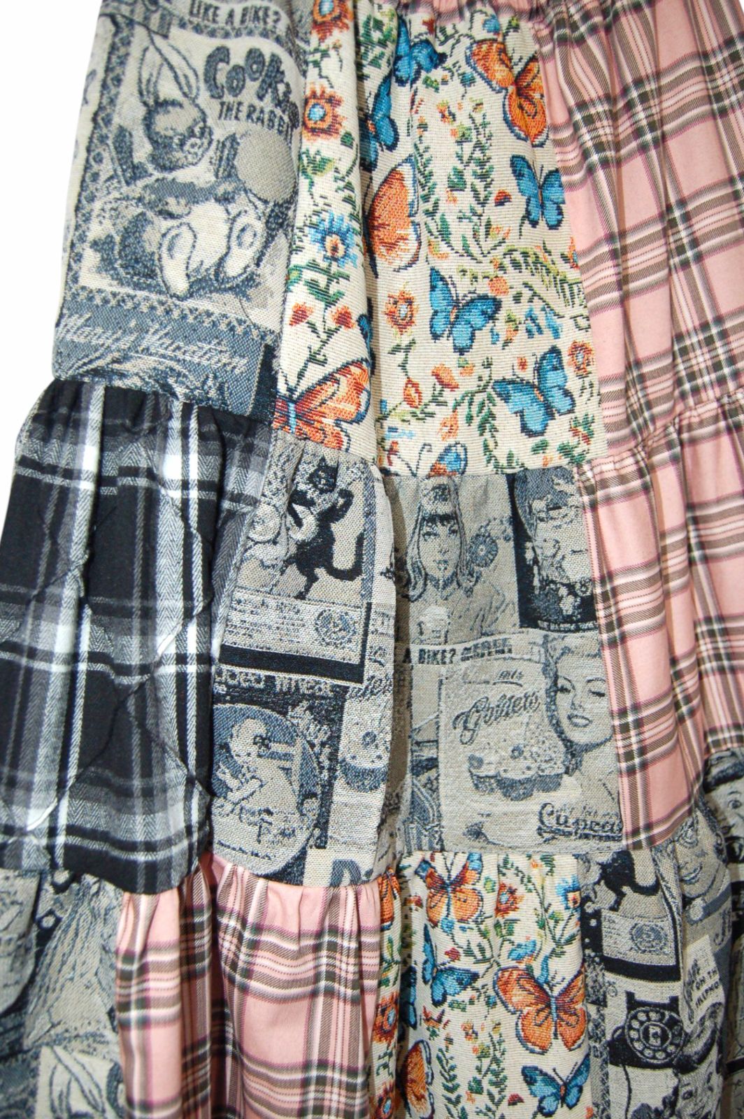 レトロマガジン×蝶々×タータンチェックミックス