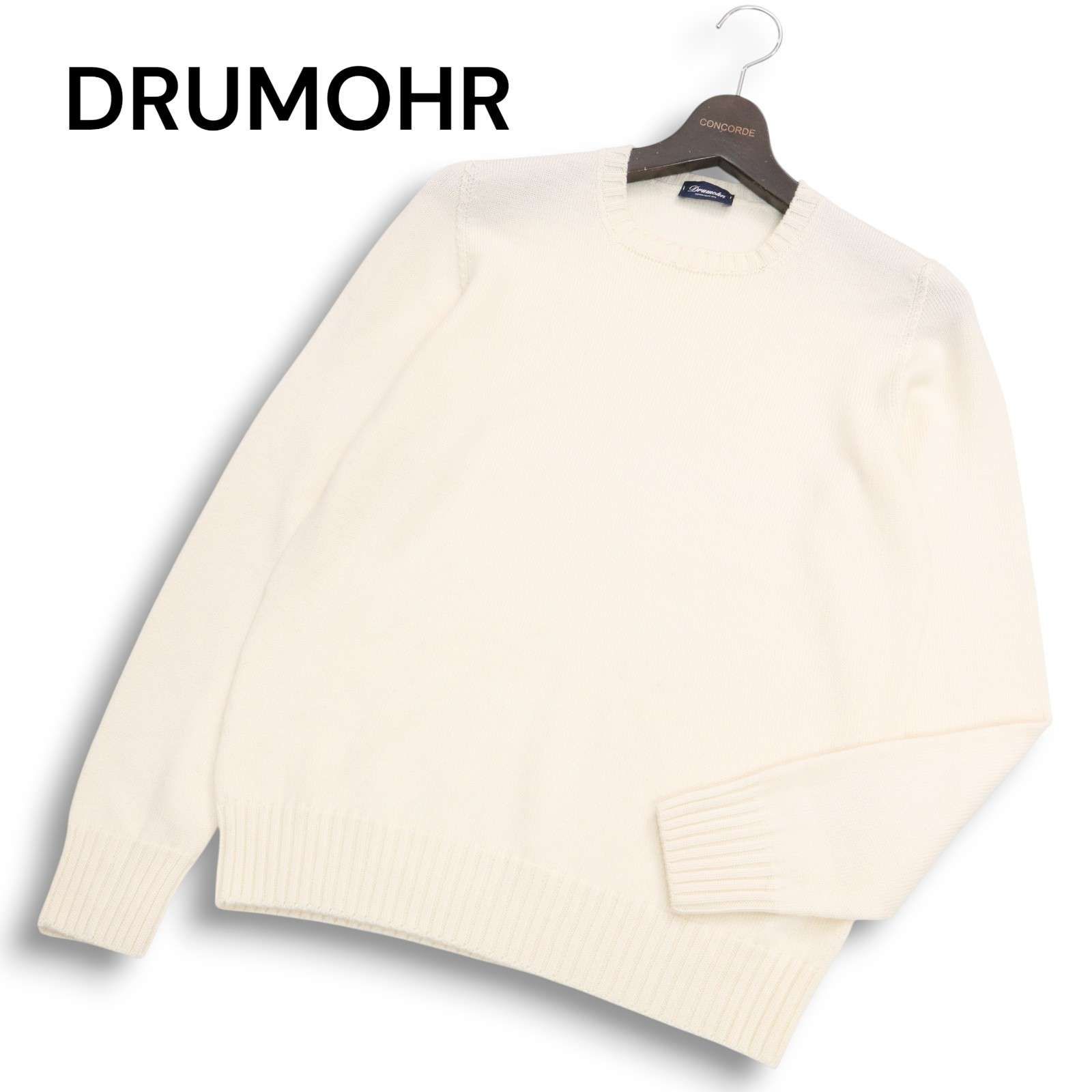 イタリア製 Drumohr ドルモア 秋冬 ウール100% クルーネック ニット セーター Sz.44 メンズ