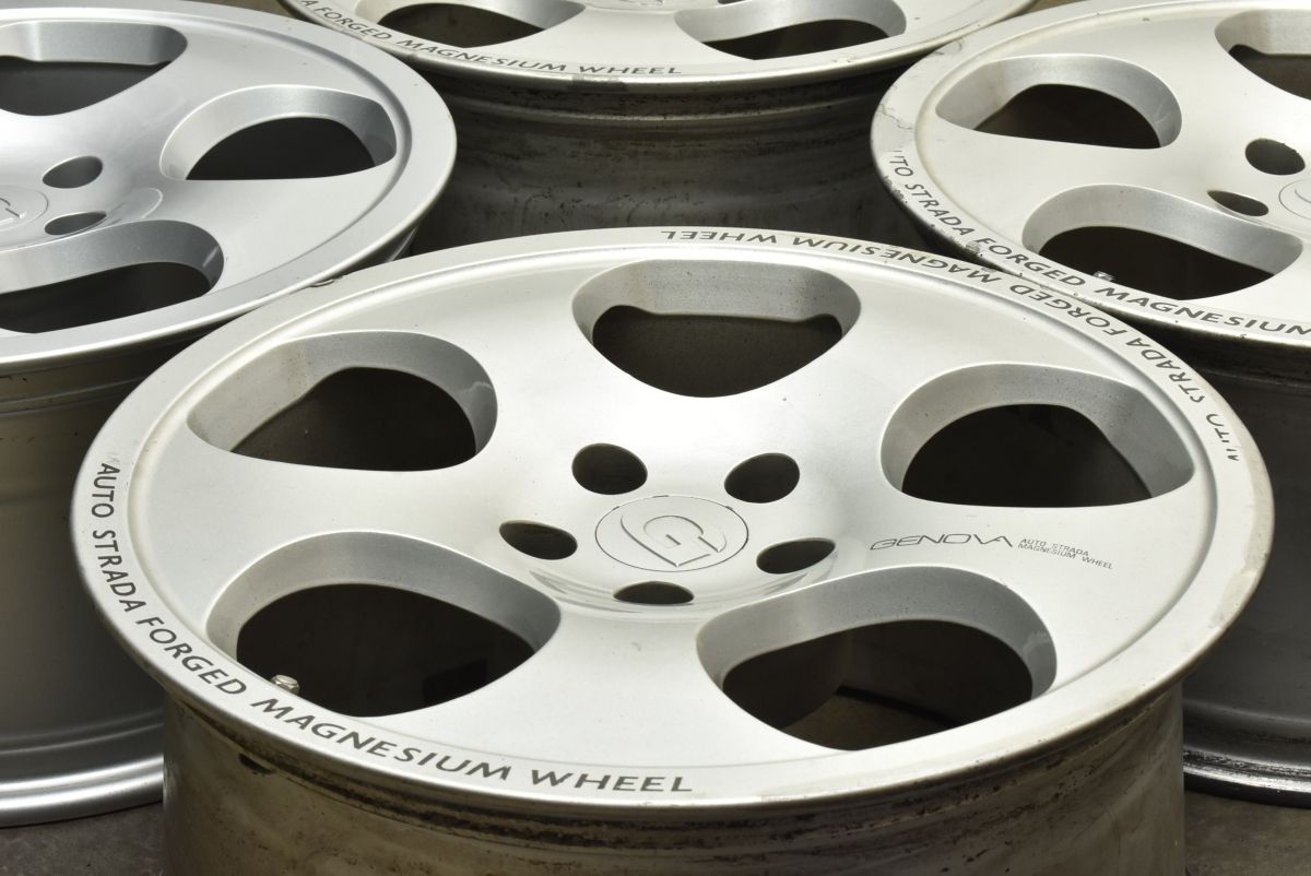 補修用に AUTO STRADA GENOVA 18 in 9 J 30 PCD 114 3 4本セット クラウン マークX アコード スカイライン