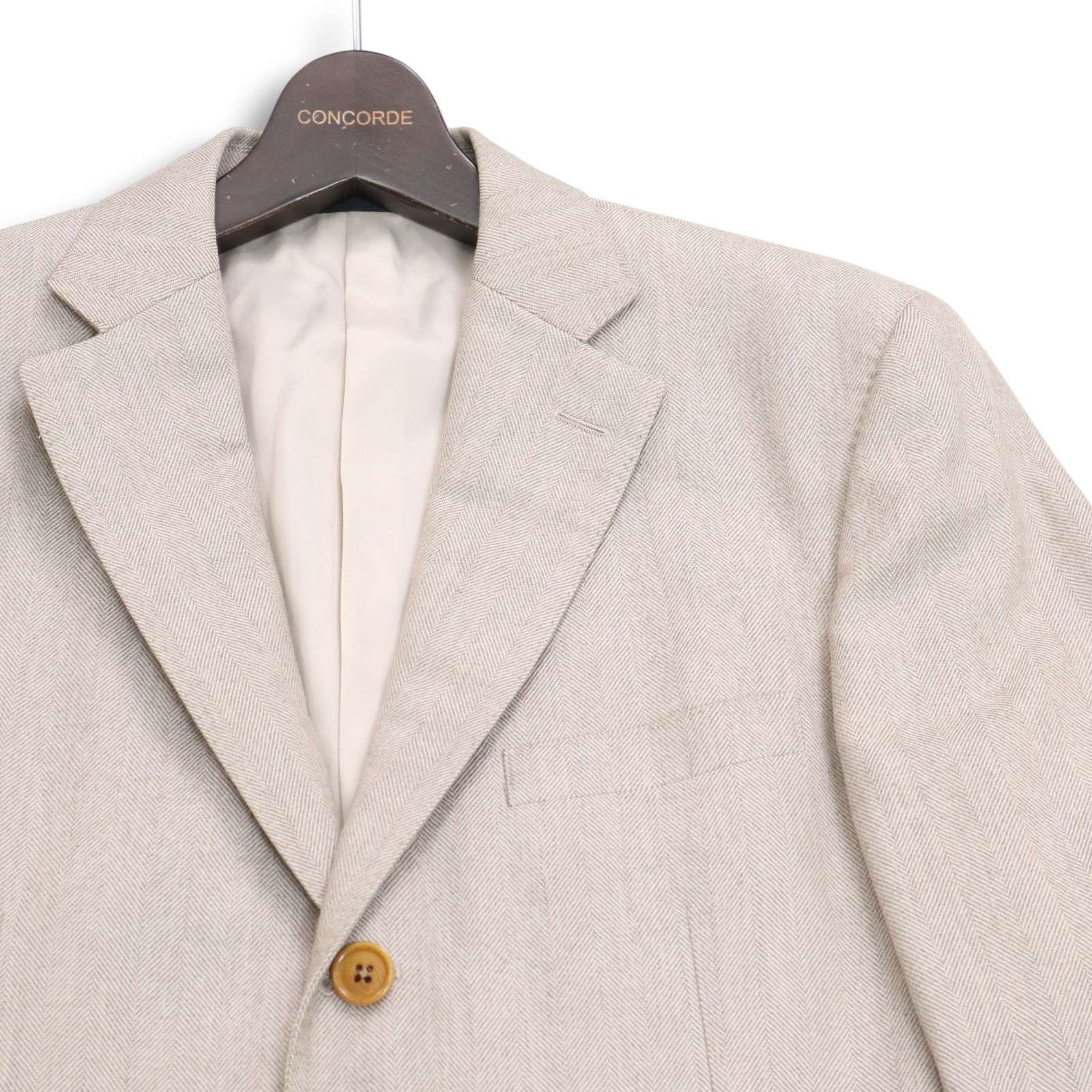 ダーバン　ロロピアーナ　カシミヤ混　ヘリンボーン　テーラードジャケット D'URBAN ダーバン 秋冬 ロロピアーナ☆ TIFLIT CASHMERE カシミヤ