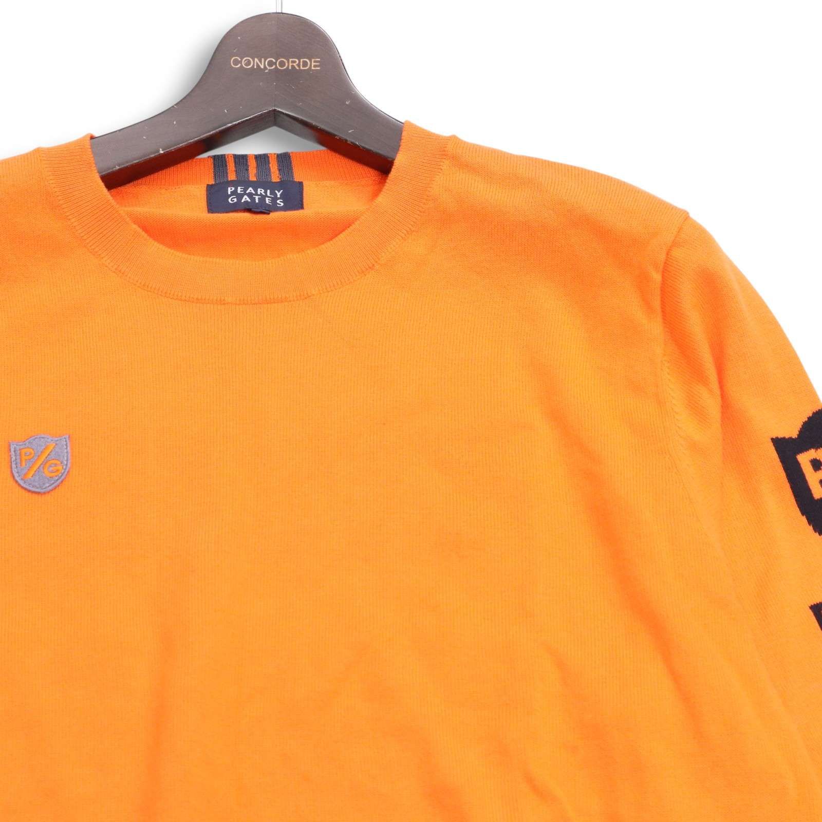 23SS PEARLY GATES パーリーゲイツ ゴルフ 通年 Emilcotoni クルーネック コットン ニット セーター Sz.5 メンズ