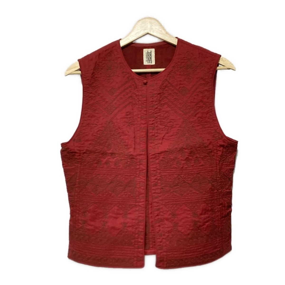 HaaT HeaRT ハート ベスト サイズ2 M レディース - レッド×ダークブラウン 刺繍