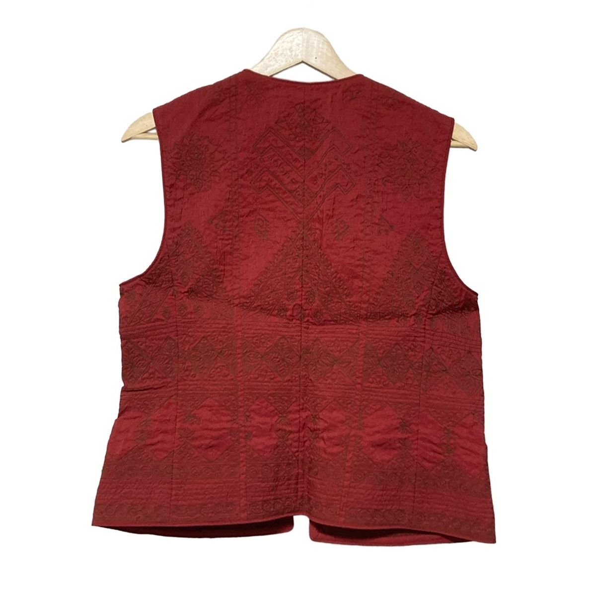 HaaT HeaRT ハート ベスト サイズ2 M レディース - レッド×ダークブラウン 刺繍