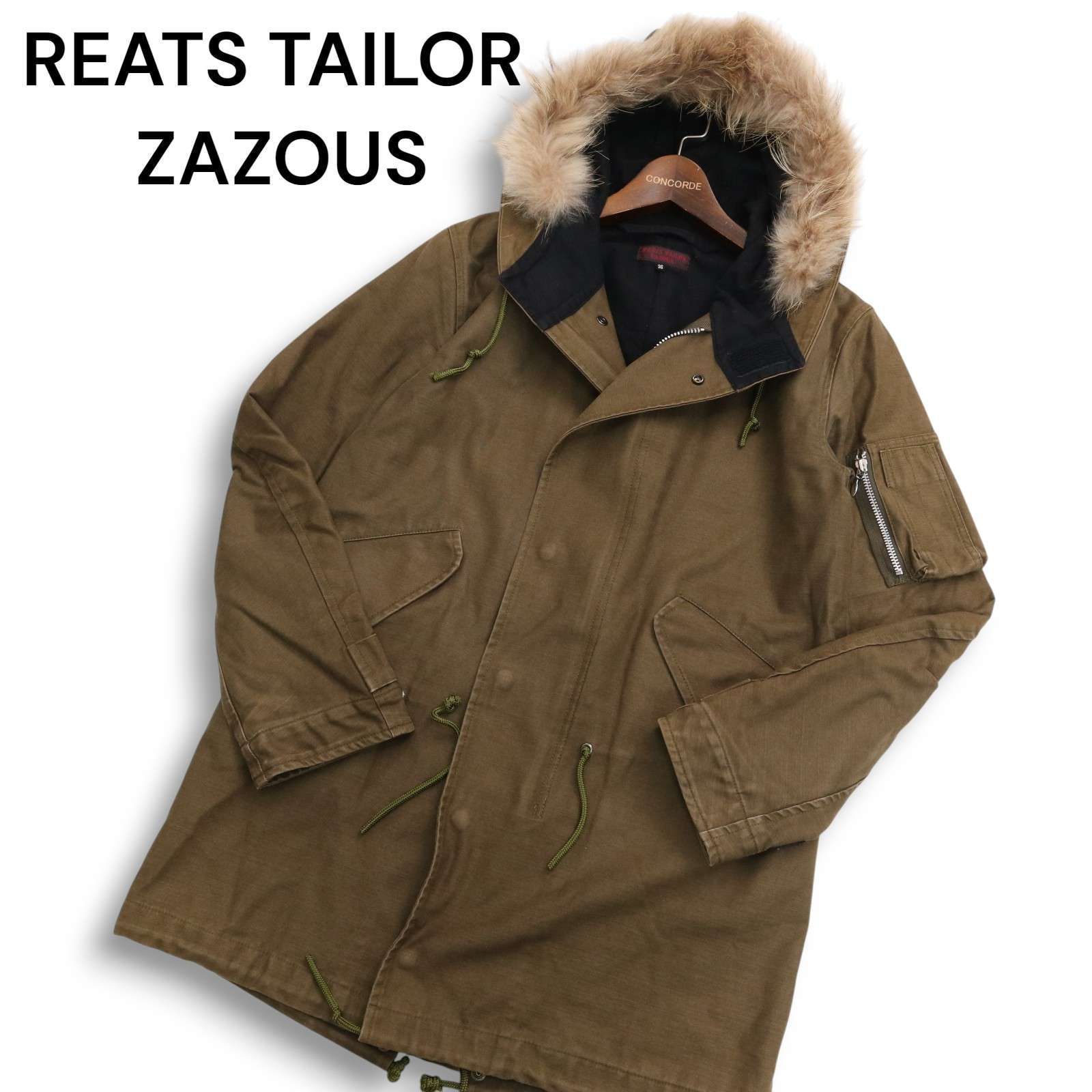 REATS TAILOR ZAZOUS リーツテイラーザズー 秋冬 リアル ファー M-51 ミリタリー モッズコート Sz.36 メンズ