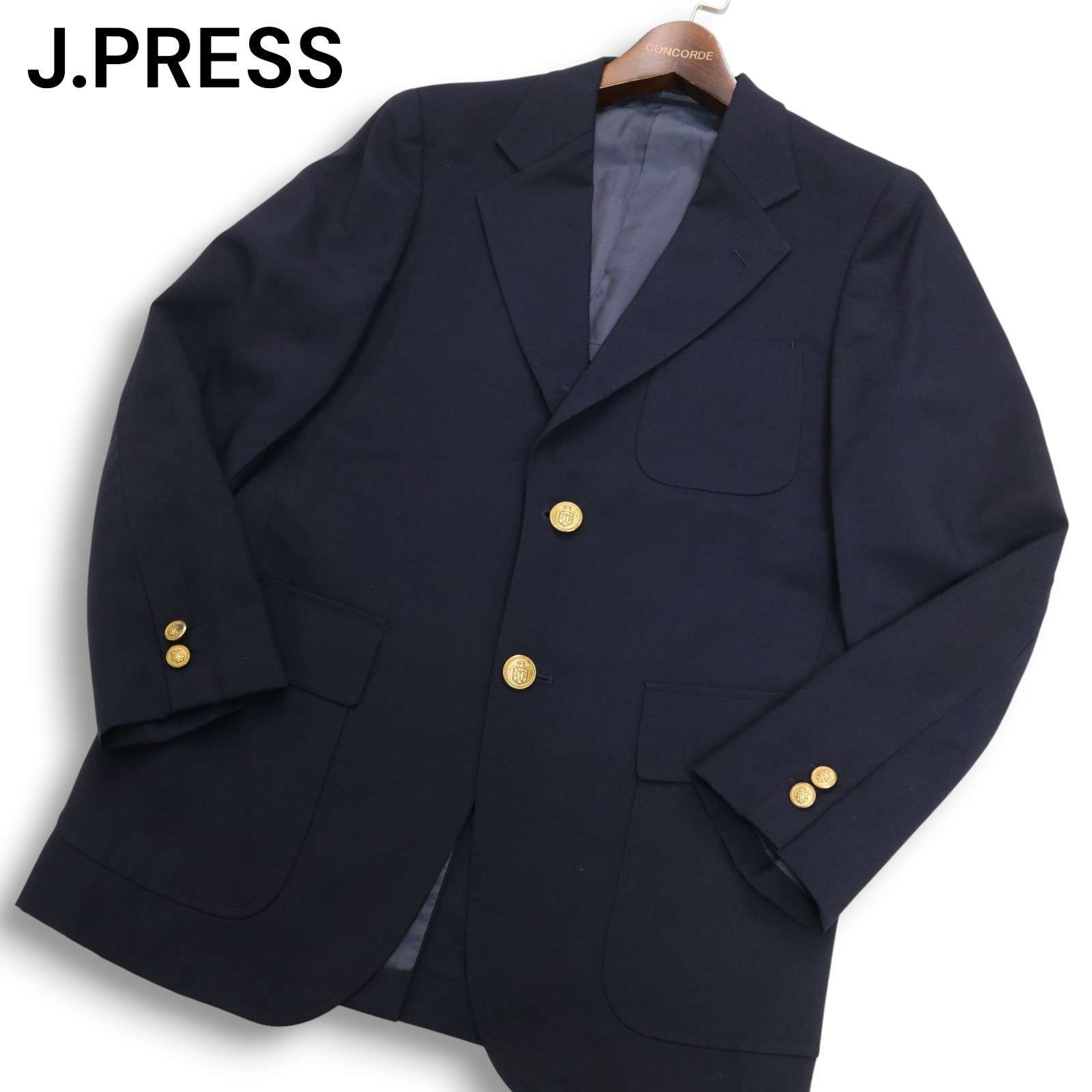 未使用品【J.PRESS】テーラードジャケット 紺ブレ 金ボタン ブレザー J.PRESS ジェイプレス 通年 刻印 金ボタン☆ ブレザー テーラード