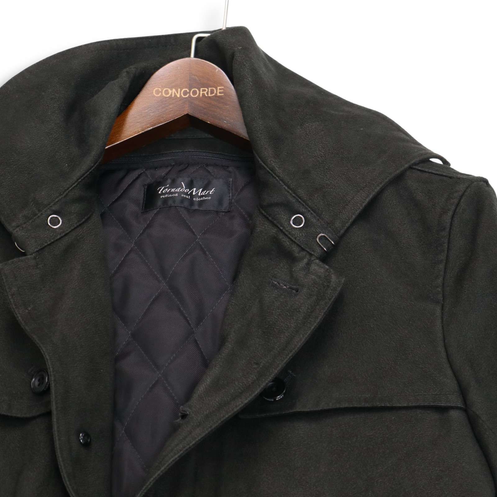 TORNADOMART トルネードマート 秋冬 中綿キルトライナー T C スエード 返し衿 トレンチ コート Sz.LL メンズ
