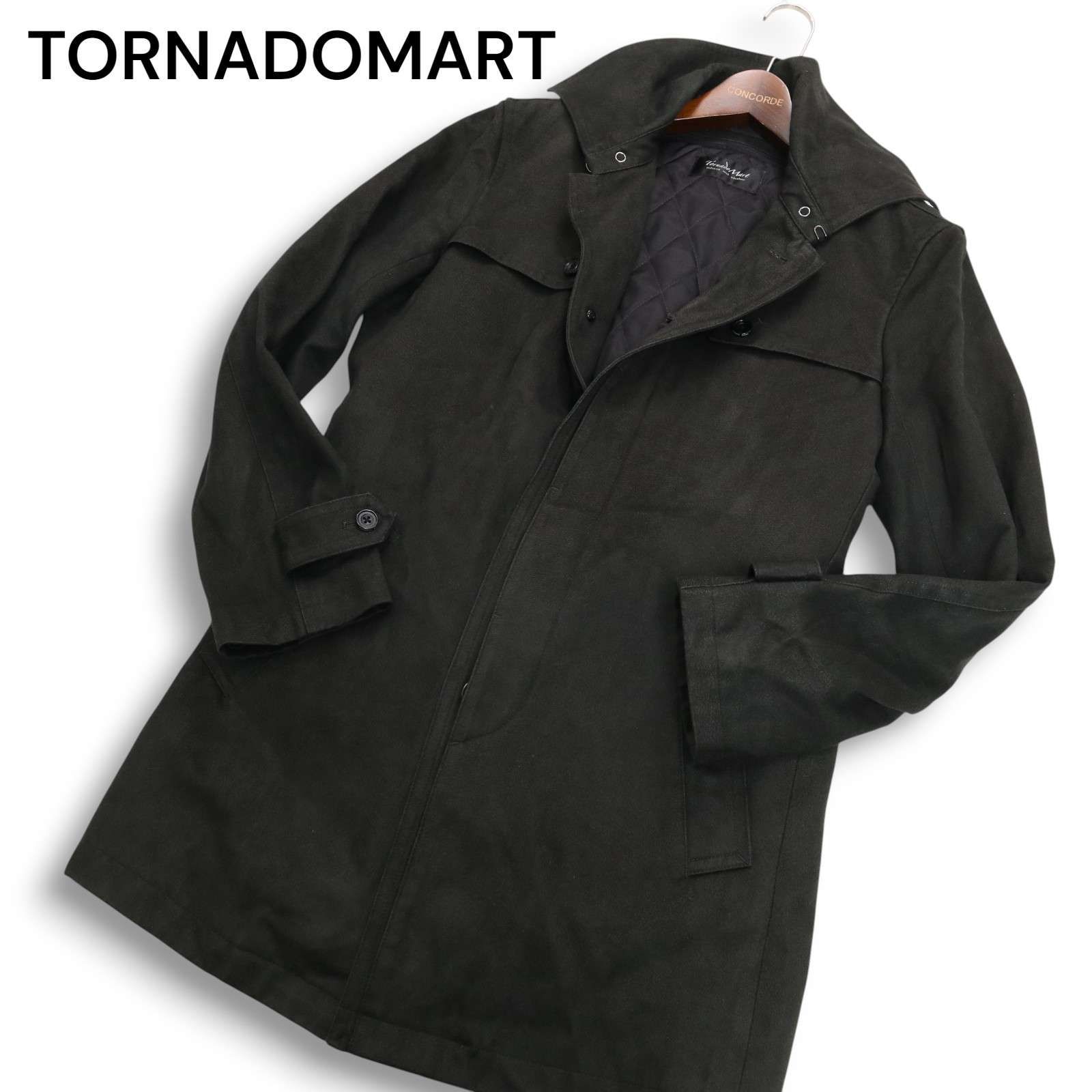 TORNADOMART トルネードマート 秋冬 中綿キルトライナー T C スエード 返し衿 トレンチ コート Sz.LL メンズ