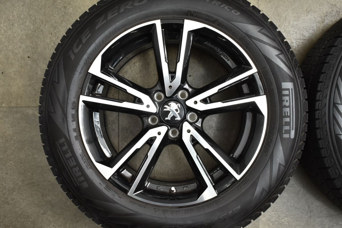  程度良好品 ユーロテック ガヤ ソリ 17 in 7 J 45 PCD 108 ピレリ アイスゼロ アシンメトリコ 215 65 R プジョー 3008 シトロエン C 5 X 17インチ タイヤ ホイールセット