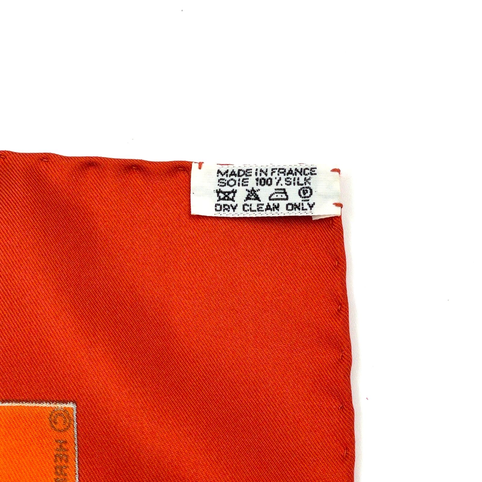 HERMES 砂漠の革飾り カレ90 シルク ブラウン×マルチ スカーフ