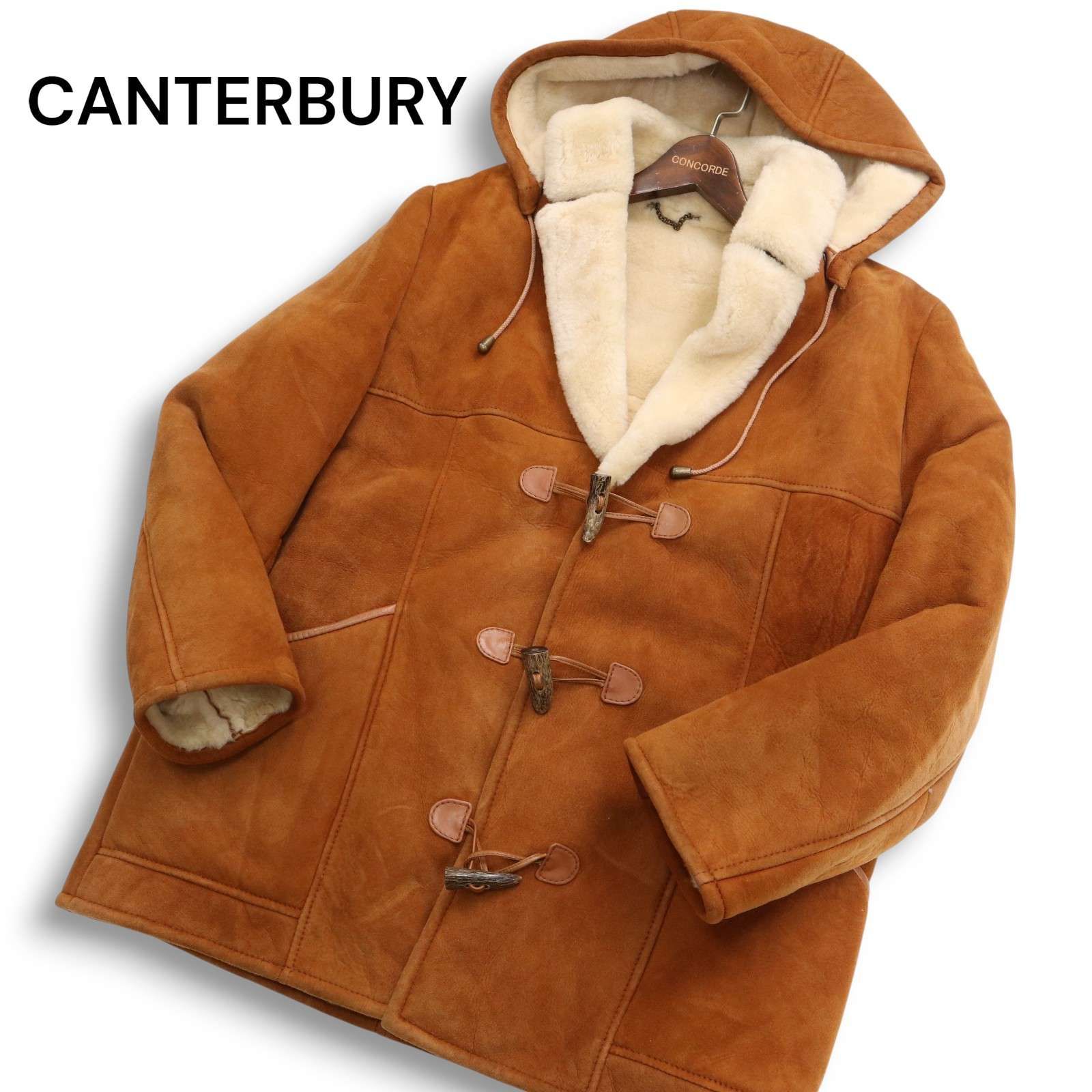 CANTERBURY カンタベリー 秋冬 シープスキン 裏ボア リアル ムートン ダッフル コート Sz.20 42inch 106cm メンズ