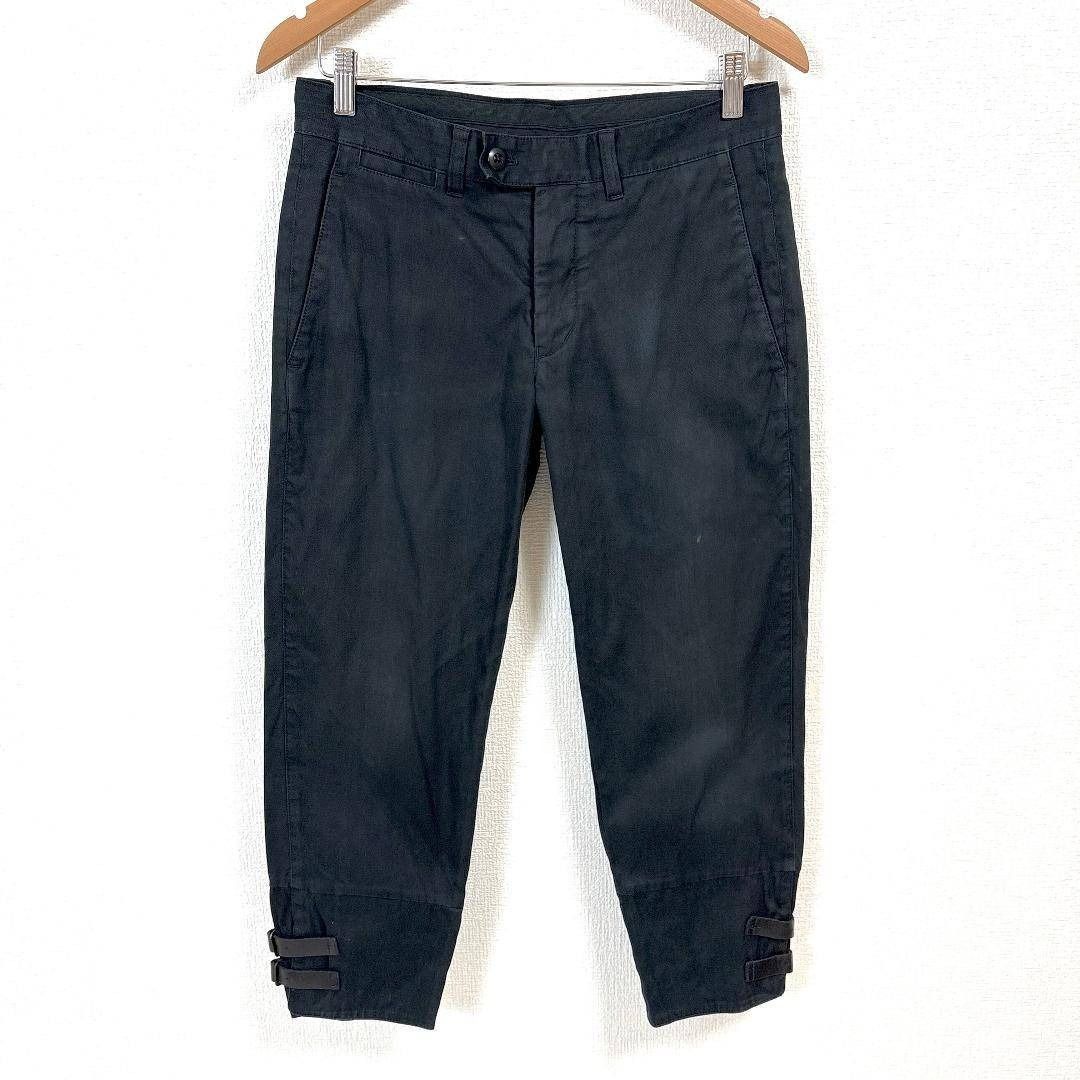 本人期 ヘルムートラング 裾レザーベルトパンツ 29 ブラック ボンテージ