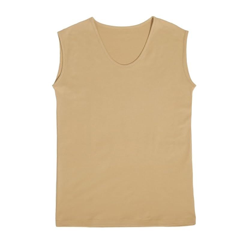 ひだまり 健繊株式会社 紳士用 和紙インナー スリーブレス M ベージュ XWS151-BE