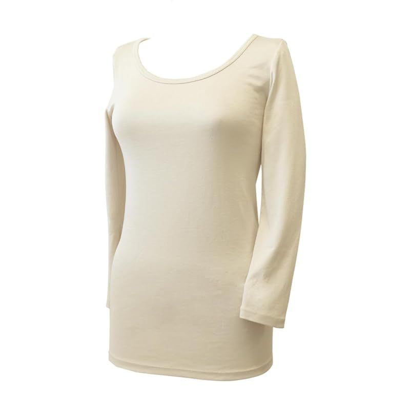 絹屋 なめらかシルクインナー 8分袖 内側シルク100％ SO5311 レディース M-Lサイズ 砂色