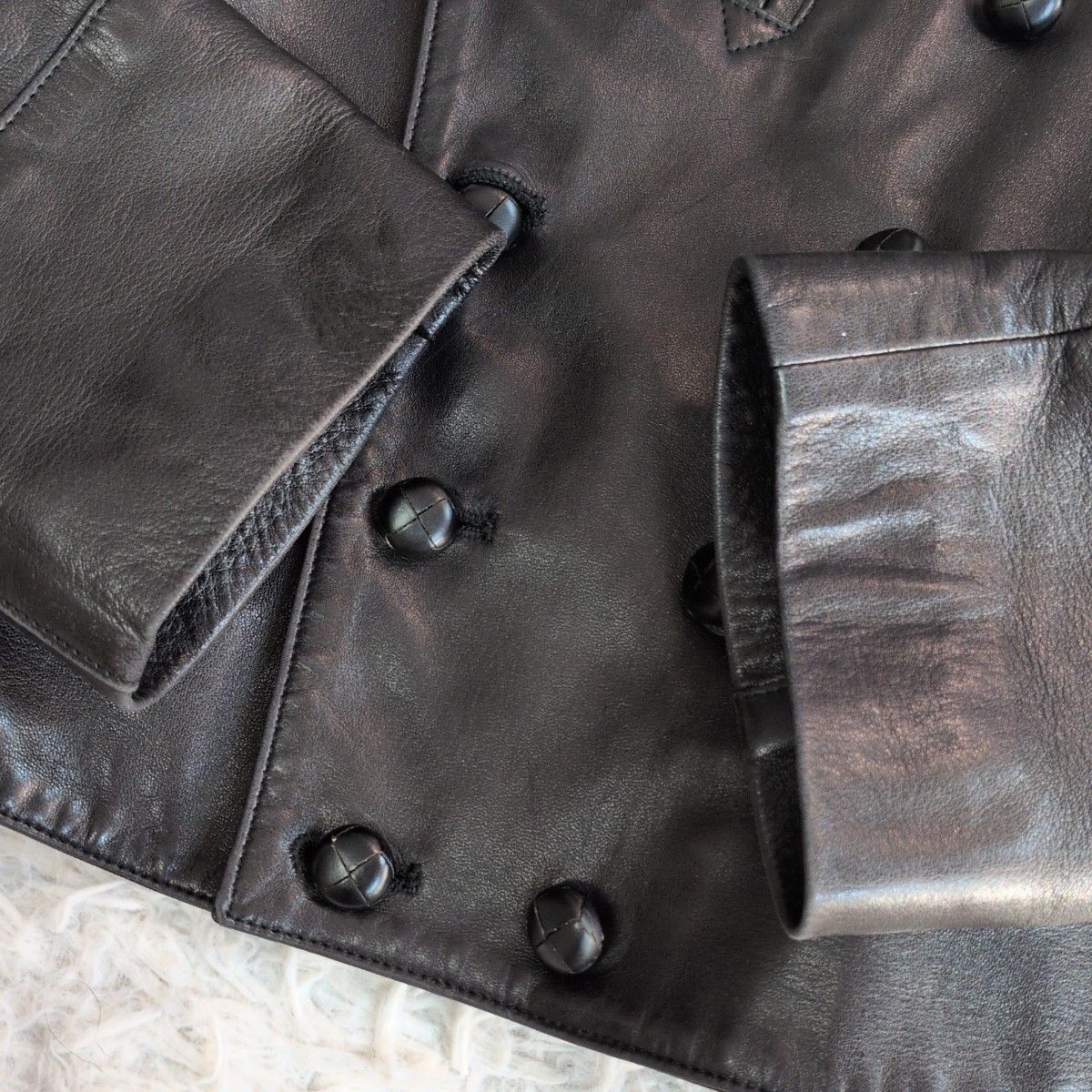 名作✨ agnesb. アニエスベー ラムレザー ナポレオンジャケット 羊革