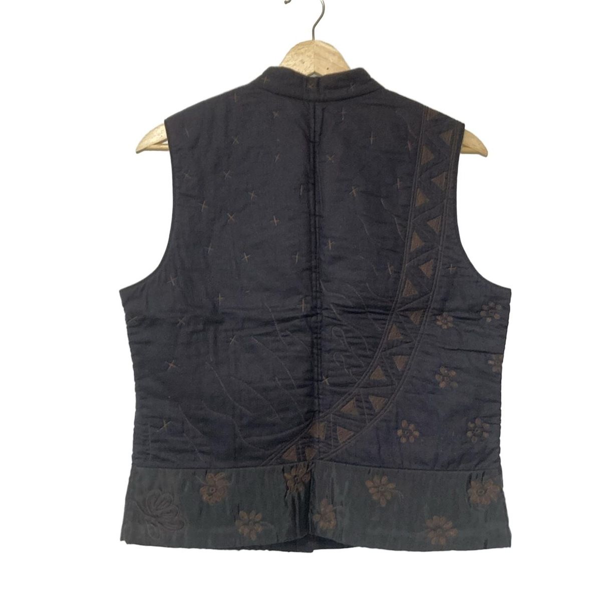 HaaT HeaRT ハート ベスト サイズ2 M レディース - ダークグレー×ブラウン 刺繍 中綿