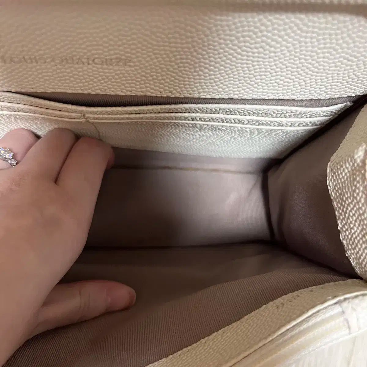 Louis Quatorze アイボリー バッグ キルティング チェーンバッグ ショルダーバッグ クロスバッグ