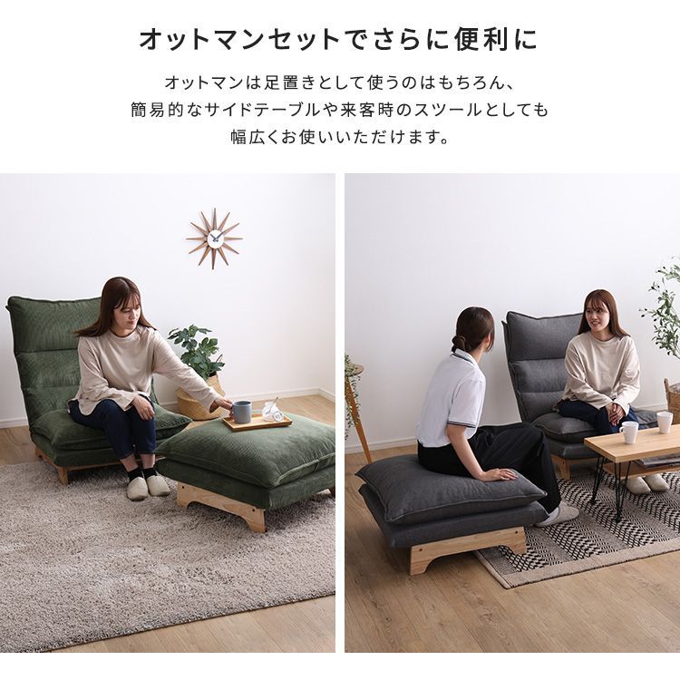１人掛 リクライニング ローソファ オットマン付 幅73cm ソファ 座椅子 1人暮らし ひとり暮らし オットマン NEXPOTALLINN_EU