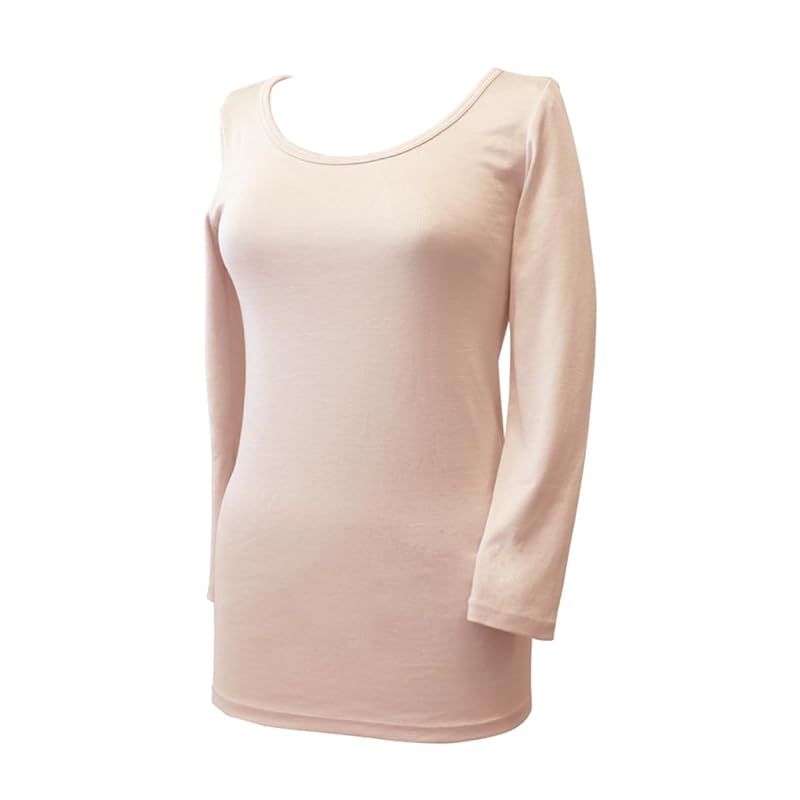 絹屋 なめらかシルクインナー 8分袖 内側シルク100% SO5311 レディース M-Lサイズ 桜色