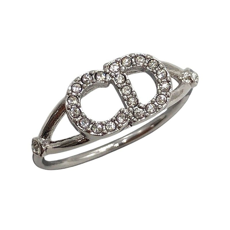 クリスチャン ディオール Christian Dior Clair D Lune クレール ディー リュヌ リング 13号 EU53 シルバー シルバートーンメタル クリスタル