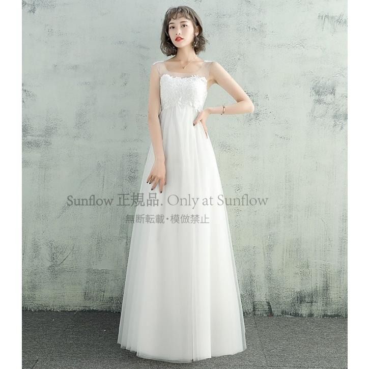 ウェディングドレス マタニティ 大きいサイズ 3l ウエディングドレス 白 二次会 花嫁 刺繍 レース ハイウエスト 小さいサイズ 結婚式 スレンダー エンパイア CCLF1104P118