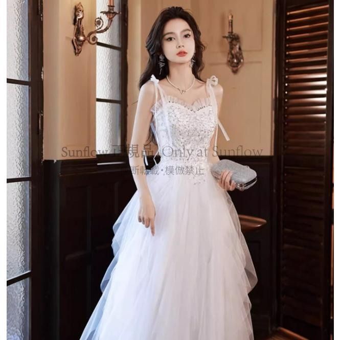 ウェディングドレス Aライン ロングドレス 結婚式 二次会 ドレス 花嫁 チュール キャミソール レース フリル 肩リボン 大きいサイズ 3L4L 5L 小さいサイズ CCLF1104P111