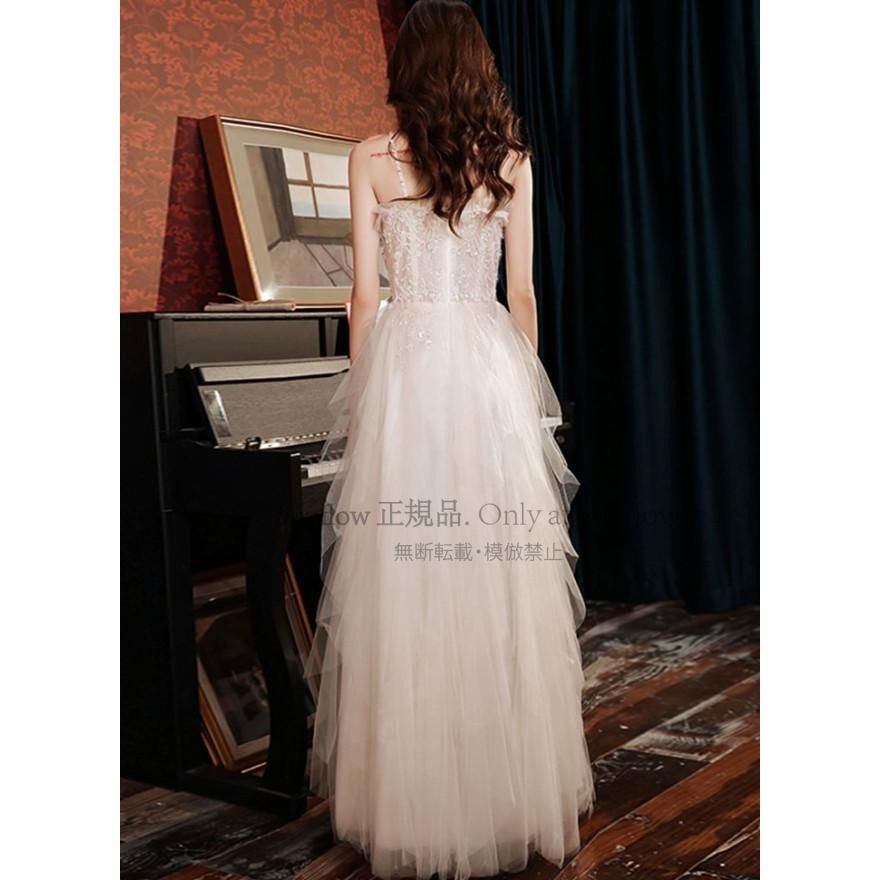 ウェディングドレス スレンダーライン ロングドレス 結婚式 二次会 ドレス 花嫁 チュール キャミソール レース フリル 刺繍 大きいサイズ 3L 4L 小さいサイズ CCLF1104P112