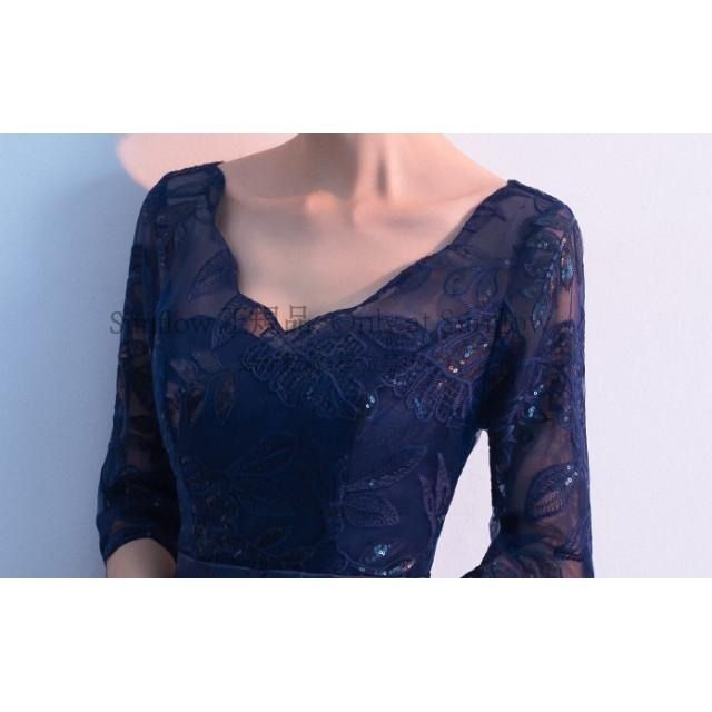 ウエディングドレス ドレス 花嫁 ロング パーティードレス 結婚式 お呼ばれドレス 袖あり ロングドレス ウエストマーク 大きいサイズ 3 L 4 5