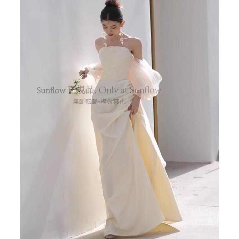 ウェディングドレス オフショルダー ウェディングドレス 大きいサイズ 3L 4L 小さいサイズ ウェディングドレス 二次会 袖あり シンプル 上品 前撮り CCLF1104P012