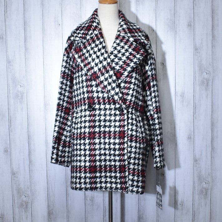 ブレザー ダブルジャケット テーラージャケット 冬コート 長袖ジャケット Ｐコート レディース ビジネス SL51-701 千鳥柄 黒ｘ黄ｘ緑 白ｘ黒ｘ赤 有名ブランド STOLAS GULLKHAN_COM