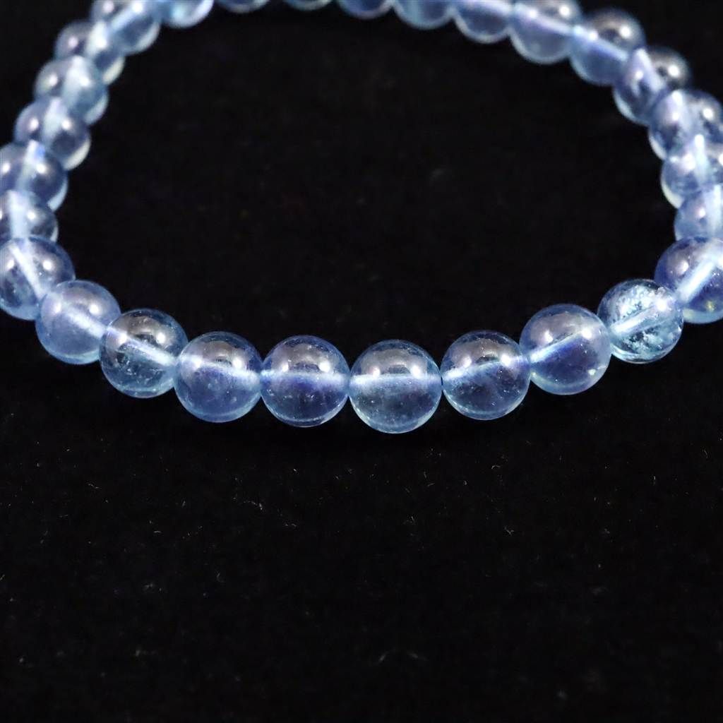 ブラジル産 サンタマリア アクアマリン 安い 6.5mm玉ブレスレット 11.7