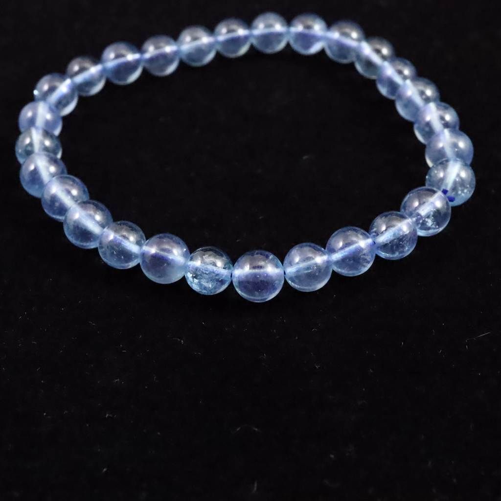 ブラジル産 サンタマリア アクアマリン 安い 6.5mm玉ブレスレット 11.7