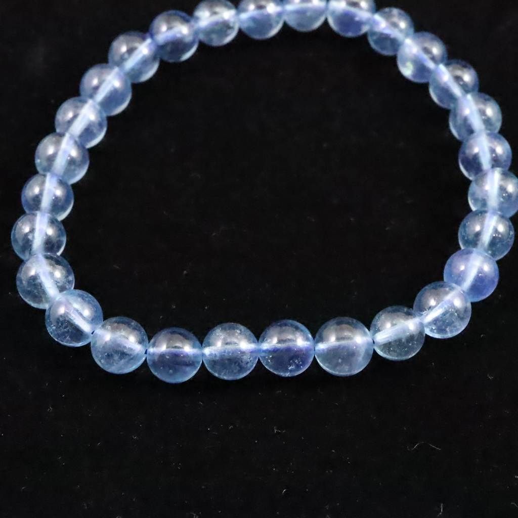 ブラジル産 サンタマリア アクアマリン 安い 6.5mm玉ブレスレット 11.7