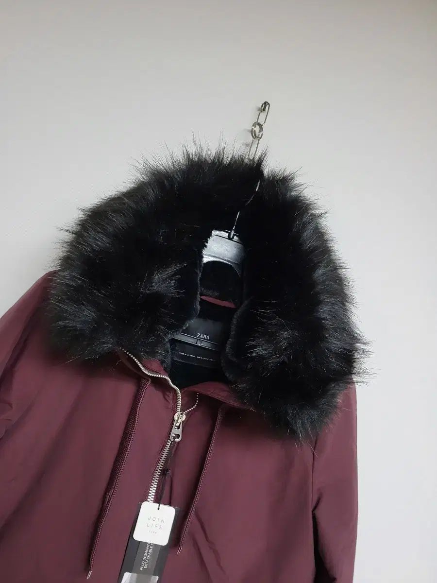 ザラ ファー フード ハーフコート レディース 95