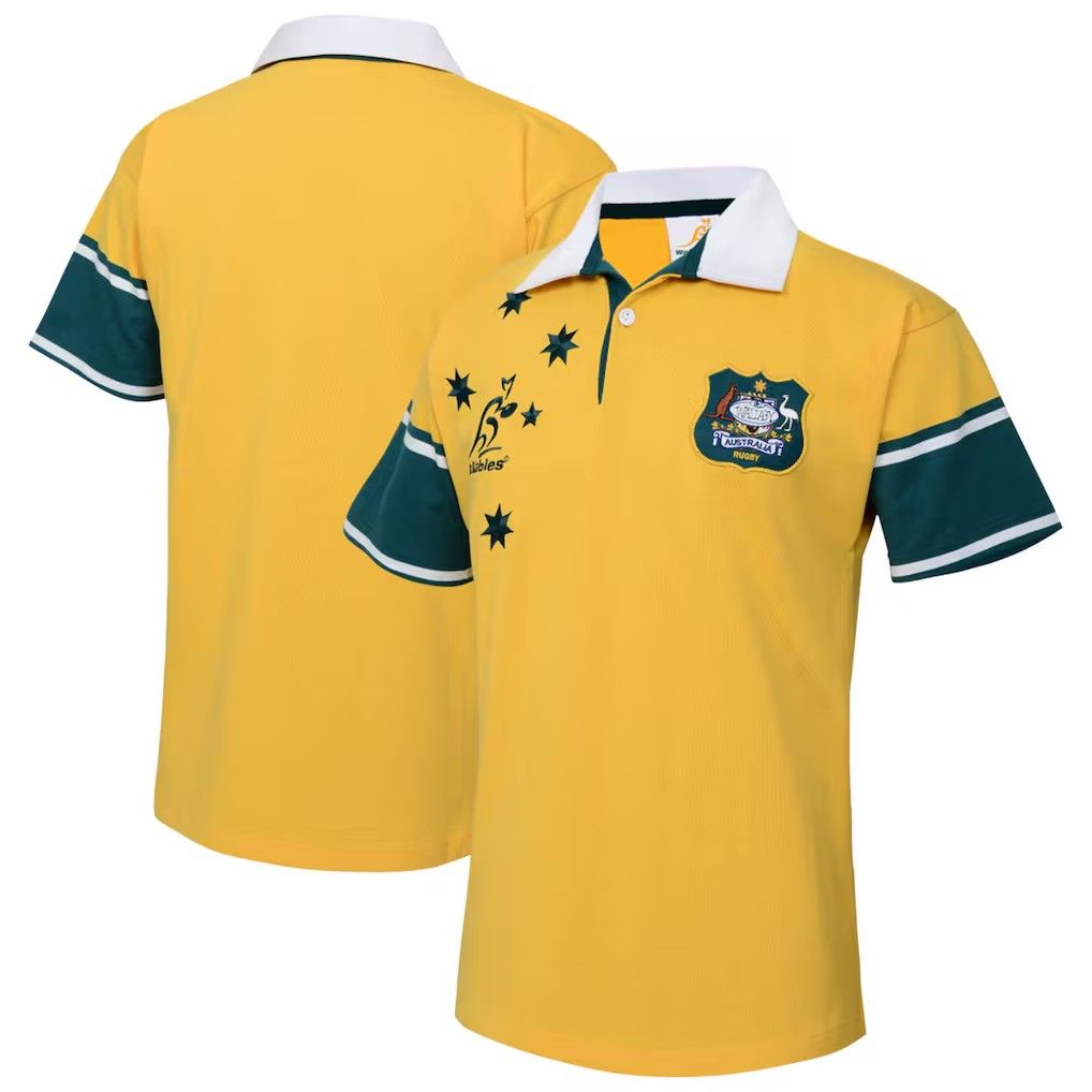 ラグビー ワラビーズ オーストラリア代表 2001 レトロ ジャージ 緑 グリーン 黄色 イエロー 公式モデル 日本未発売